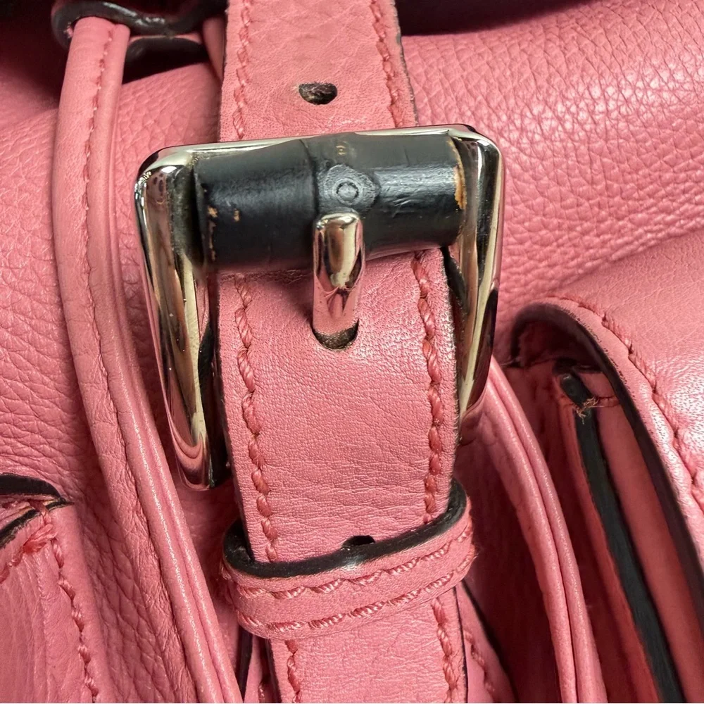 Gucci Pink Leather Bamboo Tassel Backpack | Authentic | Made in Italy - Picture 8 of 17